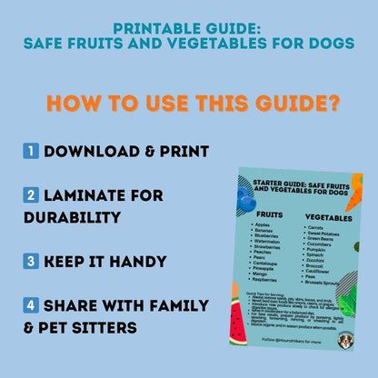 Printable Guide: Safe Fruits and Vegetables for Dogs